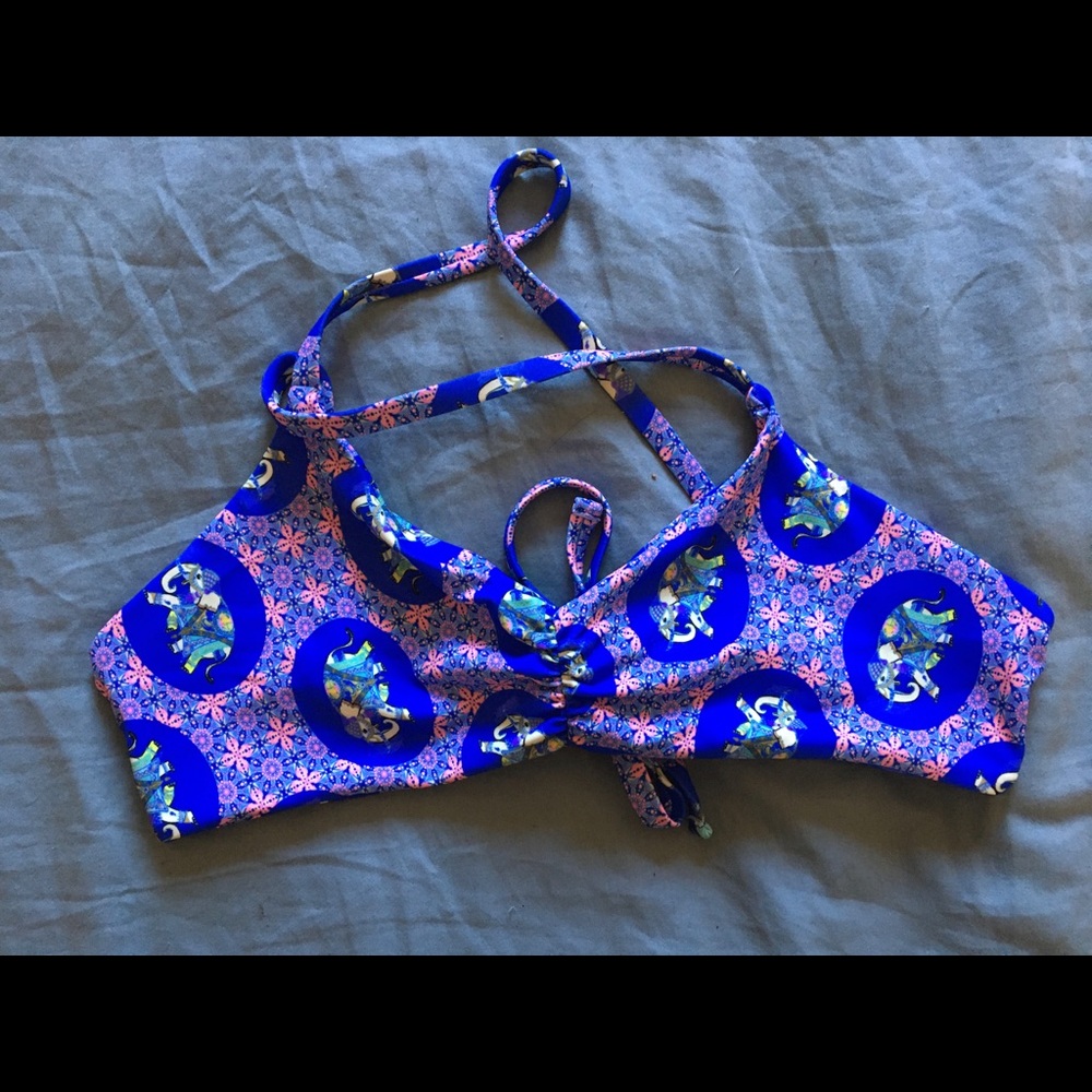 Fused Hawaii bikini top/ elephant print